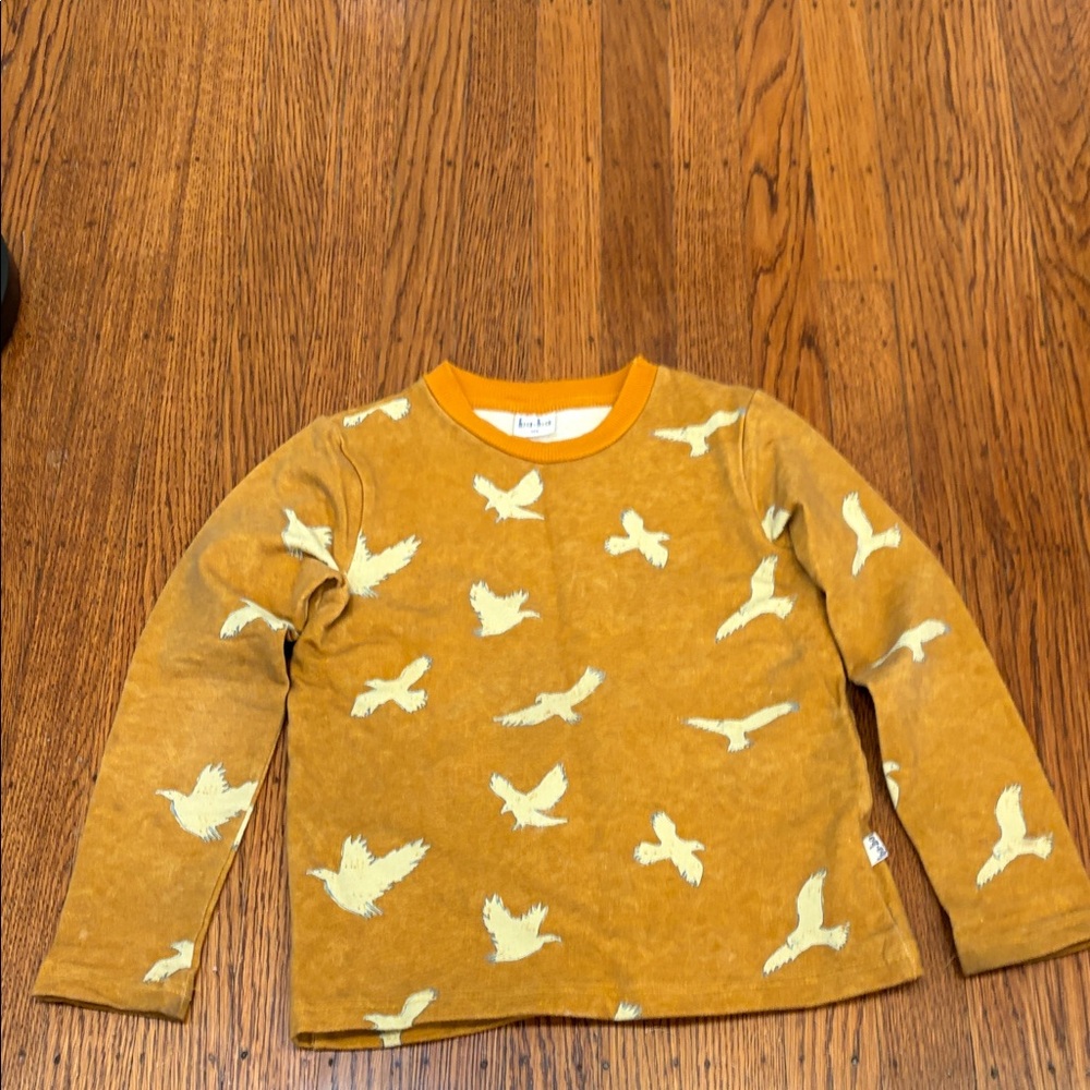 Whoopi Ba Ba Kids Long Sleeve Fleece Pullover With Bird Print - Picture 2 of 4